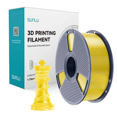 SUNLU 1.75mm PETG 3D Filament gute Schlagfestigkeit 1kg Spule Transparent Gelb