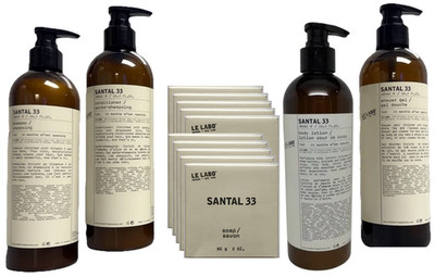 Le Labo Santal 33 (Lg Hospitality Set) Shampoo, Wash, Conditioner, Lotion & Soap