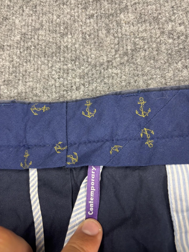 Hiltl Pants Mens 39x35 Navy Blue Contemporary Flat Front Dress Slacks Romania - Image 3 of 4