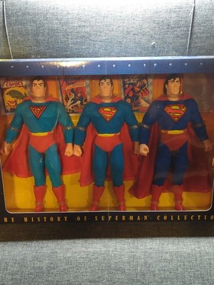 New 1996 FAO Schwarz History of Superman set, 3 Figures  1940s, 1970s 1990s Rare