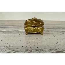 Antique French Art Nouveau Jewelry Casket Gold Trinket Box