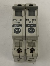 Lot Of 2 Allen Bradley 1492-CB1-DG150 1P 15A 120 VDC Circuit Breaker