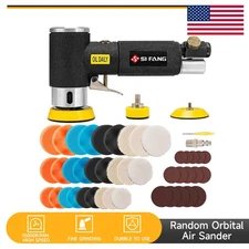48Pc 3 Inch Mini Air Sander Random Orbital Buffer With Polishing Pads For Car