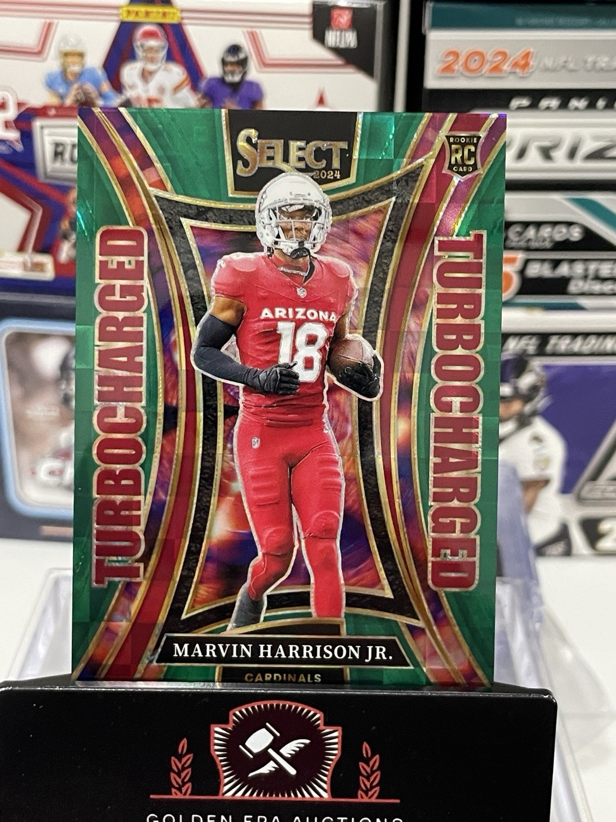 2024 Panini Select Marvin Harrison Jr. Turbocharged Green Prizm 5/5 Cardinals