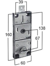 SERRATURA PORTE BASCULANTI A DOPPIA MAPPA - 8651-0810