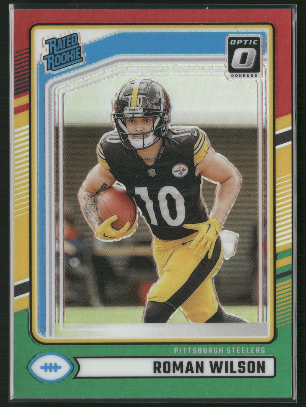 2024 Donruss #348 Roman Wilson Optic Rated Rookies Preview Red and Green