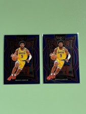 2024-25 Panini Select Bronny James Jr Rookie Blue Purple Prizm Lot (2) RC