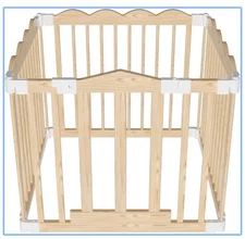 Playpen for Babies and Toddlers,Adjustable Multi-Shape Play Yard Wooden Large