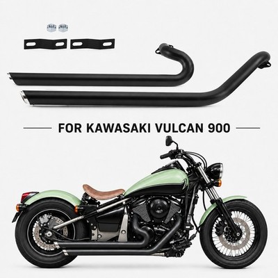 Black Exhaust Pipe System For Kawasaki Vulcan 900 VN900 Classic Custom 2006-2026