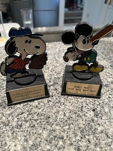 Mickey & Snoopy Aviva Baseball Vintage Figurines
