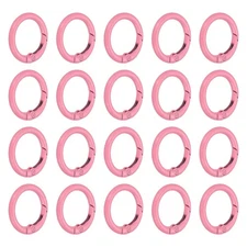 1 in Spring O Ring, 50pcs O Ring Clip Keyring Purse Buckle Metal, Pink