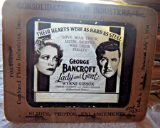 John Wayne & George Bancroft magic lantern glass slide 1932 LADY AND THE GENT