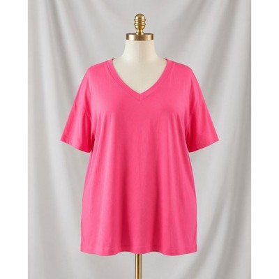 Isaac Mizrahi Live Essentials Luxe Pima Cotton Dolman Sleeve T-Shirt Tee Top 3X