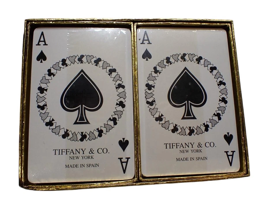 Винтажный Tiffany & Co игральные карты комплект один запечатанный оба полный редкая - Изображение 4 из 4