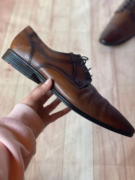 Men Lloyd Heels Brown Leather 45 #M915