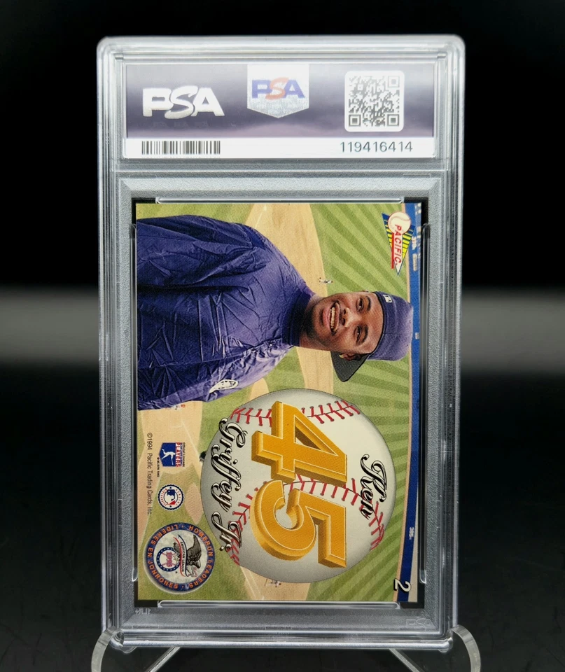 1994 年太平洋皇冠 Ken Griffey Jr #2 金棱镜 PSA 8 SP 罕见 低流行 — 第 4/4 张图片