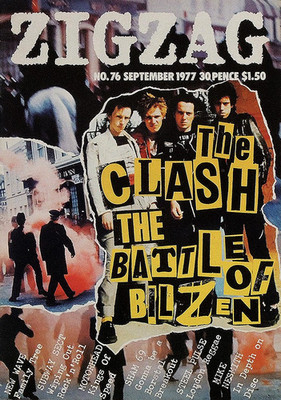 ZIGZAG MAGAZINE 76 . SEPT 1977 . THE CLASH FRONT COVER . MOTORHEAD IGGY POP