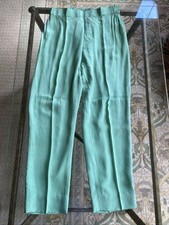 Vintage Silk Elastic Waist Balloon Pants Mint Sage Green Indie Boho New Size S