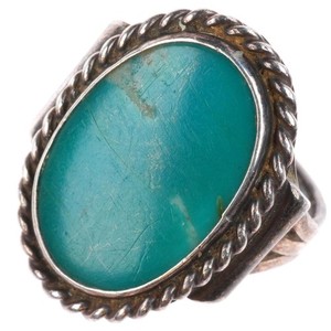 sz7 c1940 vintage Navajo Arizona Gem Silica sterling silver size 7 ring