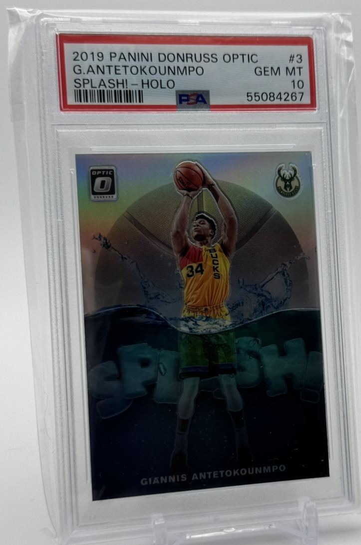 2019-20 Donruss Optic Splash Holo Giannis Antetokounmpo PSA 10 Milwaukee Bucks