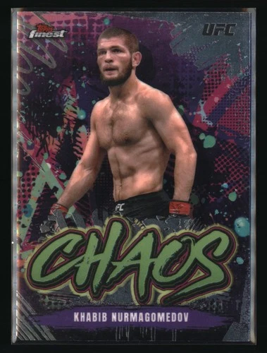 2024 Topps Finest UFC #CHA-26 Khabib Nurmagomedov Chaos Aqua Glitter Refractors