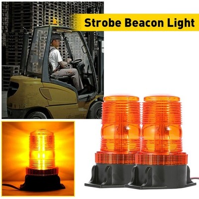 2X Amber 30 LED Rotating Strobe Light Rooftop Flash Beacon New Warning 12V