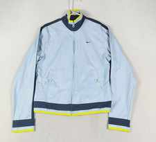 Nike Jacket Youth Medium 8-10 Light Blue Windbreaker Track Running Polyester