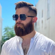 Men's Metal Sunglasses Square Half Frame Rice Nails Casual Trend Personality Ret