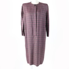 Christian Dior Womens Dress 7 Purple Wool Cotton Vintage Floral Auth