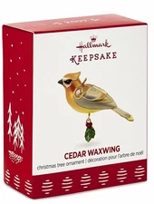 HALLMARK KEEPSAKE ORNAMENT BEAUTY OF BIRDS MINI CEDAR WAXWING BRAND NEW! L👀K🔥