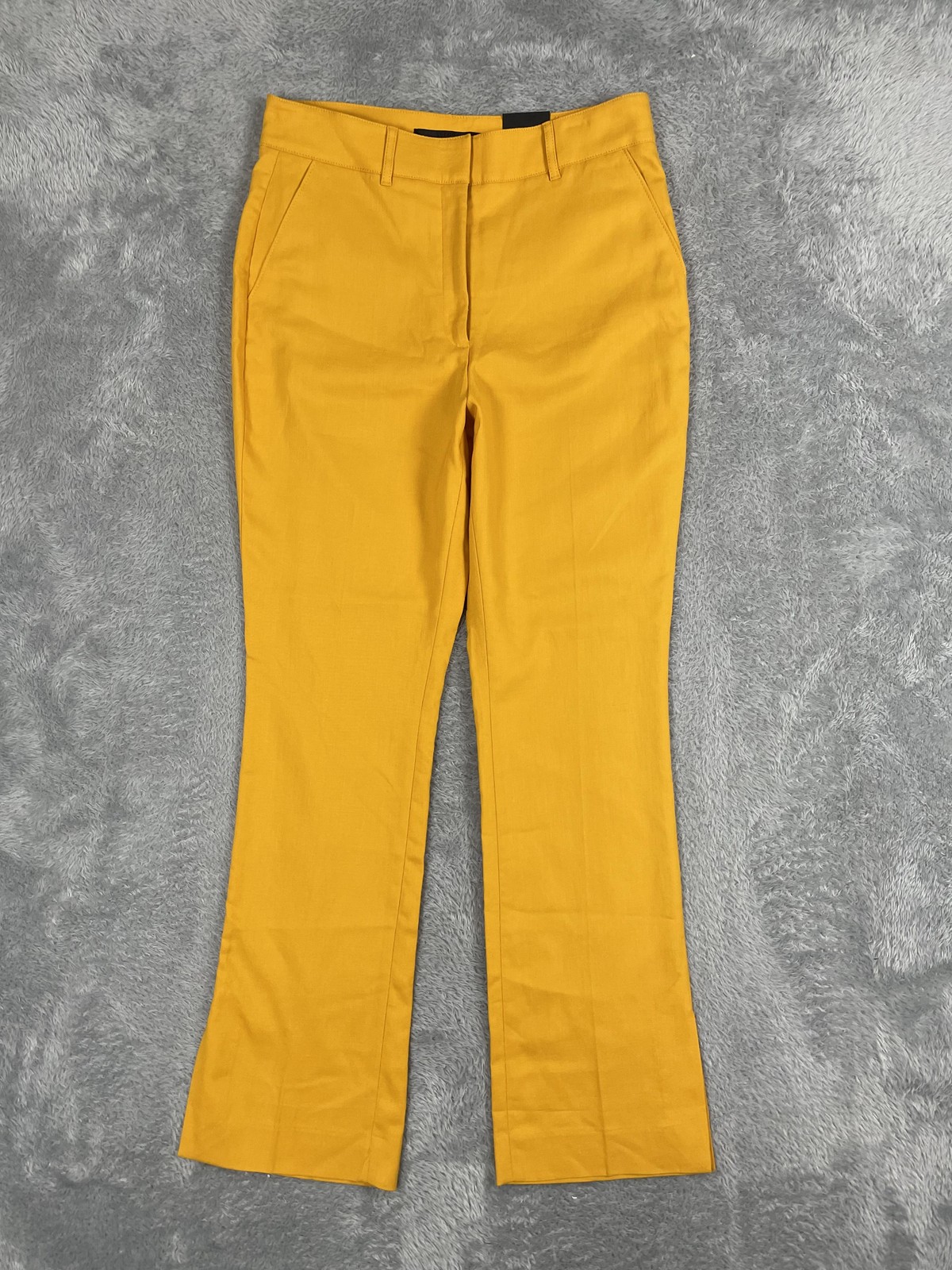 White House Black Market Pants Womens 12 Yellow Bootcut Liquid Gold Side Slit