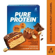 Pure Protein Bars, Chocolate Peanut Caramel, Gluten Free, 20g Protein, 1.76 oz,