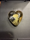 Robert Held Art Glass RHAG Heart Paperweight Gold Leaf, Cobalt Blue Clear Signed — photo 6