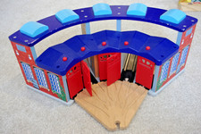 Thomas Friends Wooden Train Access. - Roundhouse Shed with Split Track