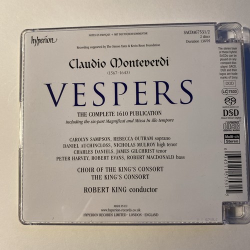 Monteverdi Vespers R. King The King’s Cosort CD 2006 Hyperion - Bild 2 von 6