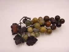 Vintage Alabaster Stone Marble jade green purple Grape Cluster leaves