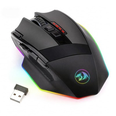 Redragon M801 Wireless Gaming Mouse, RGB Mouse with MMO 9 Black 