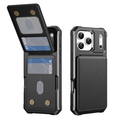 For iPhone 17 16e 15 14 13 12 Pro Max Leather Back Flip Wallet Case Stand Cover