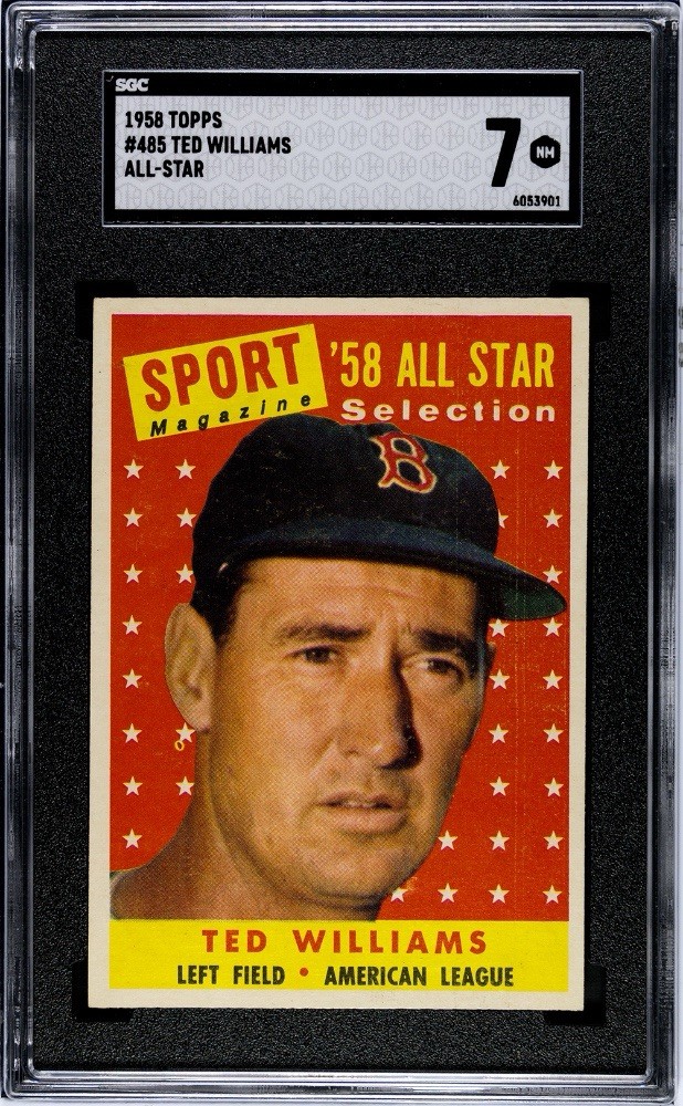 1958 Topps - Sport Magazine '58 All Star Selection Ted Williams #485 SGC 7