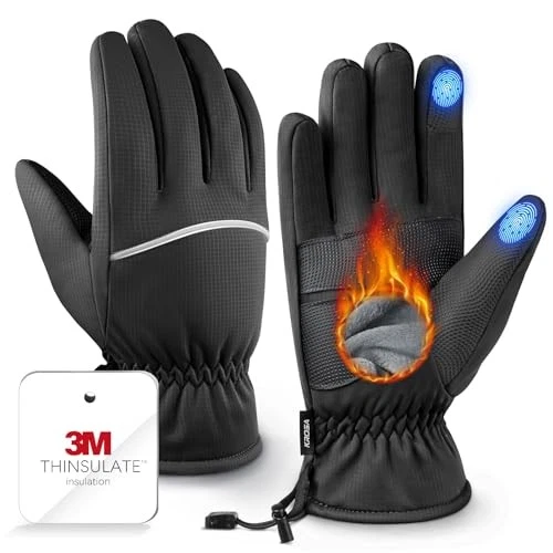 Winter Gloves Men Made with 3M Insulation & Plush Lining, -10°F Windproof & W...