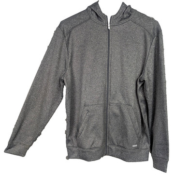 L  TEK GEAR TRAINING WICKING PERFORMANCE HOODIE POCKETS FLEECE ZIP SWEATSHIRT