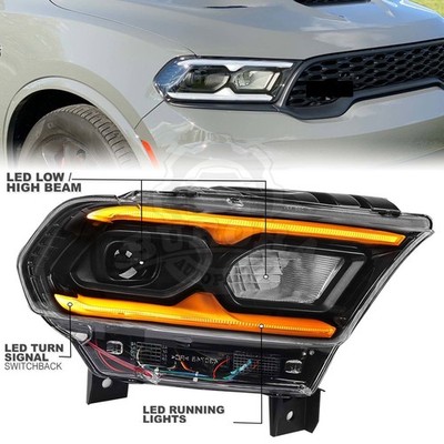 For 2021-2024 Dodge Durango Black non-AFS Full LED Projector Headlight Passenger