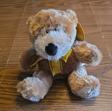 Melissa Doug Baby Ferguson Teddy Bear w/ Bow 8" Plush Golden Brown