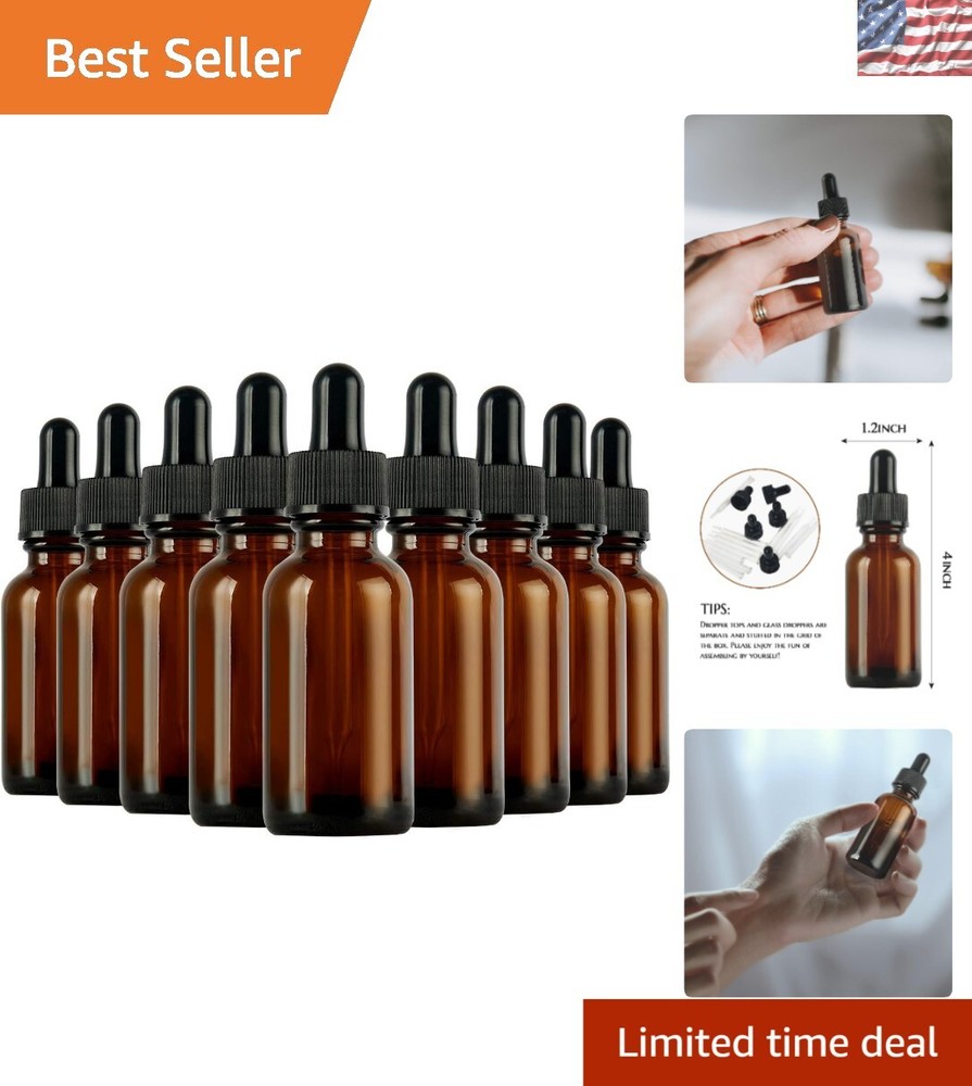 Cost-Effective 48-Pack of 1oz Amber Glass Dropper Bottles for Essential Oils