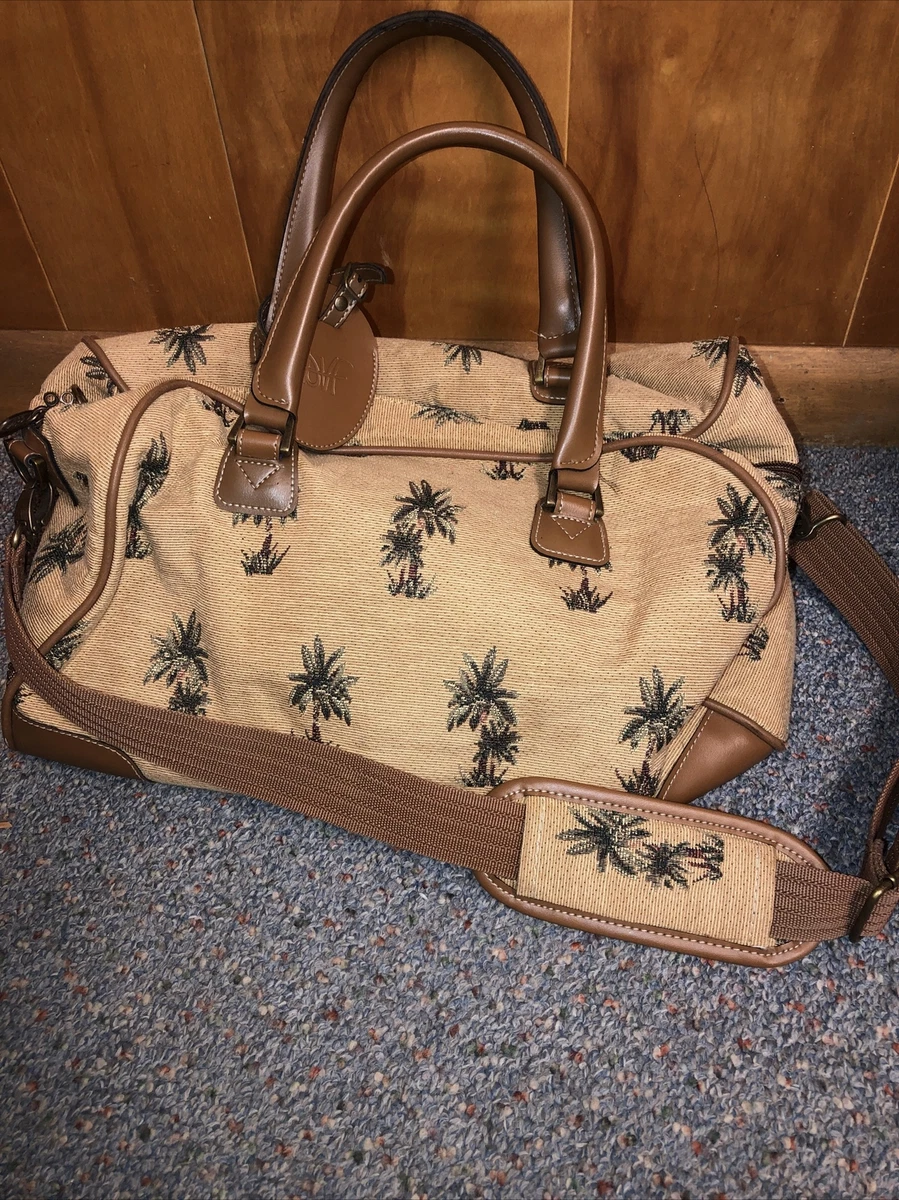 Diane Von Furstenberg DVF Vintage Palm Tree Tapestry Duffel Weekender Bag  18”