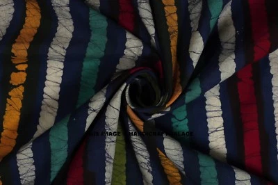Par 0.9m Batik Rayé Coton Bloc Tissu Imprimé Couture Vêtements Tissu Décor - Photo 1/3