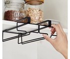 2 Pack Wine Glass Rack Under Cabinet Stemware Rack Hanger(black)