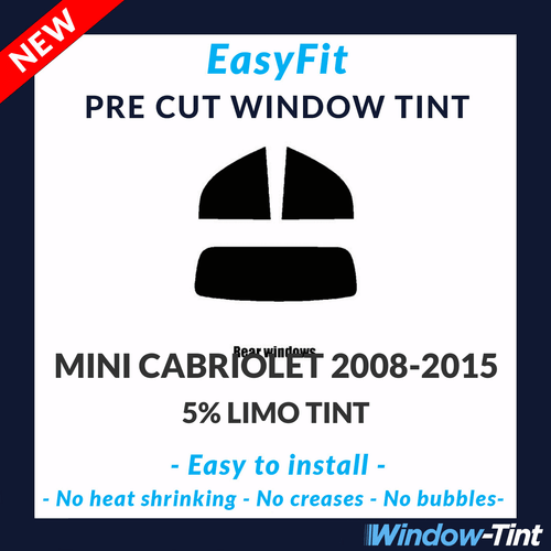 Tinta finestrino pretagliata statica EasyFit per Mini Cabriolet 2008-2015 - 5% berlina posteriore - Foto 1 di 3