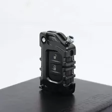 JeCar Key Fob Protect Cover Case for Jeep Wrangler JL JT 2018-2023 (Black)