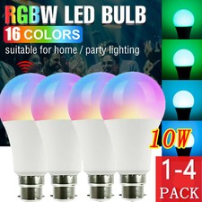 1-4PACK 16 Colour Changing LED Light Bulb B22 RGB+W with IR Remote Control Lamp